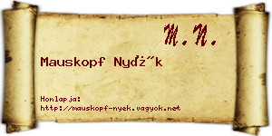 Mauskopf Nyék névjegykártya